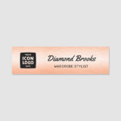 Company Logo Brushed Copper Professional ID  名札 (正面)