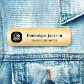 Company Logo Brushed Gold Employee ID  名札