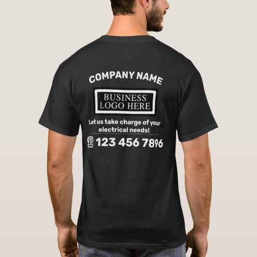 Company Logo Business Contact Information Employee Tシャツ (裏面)