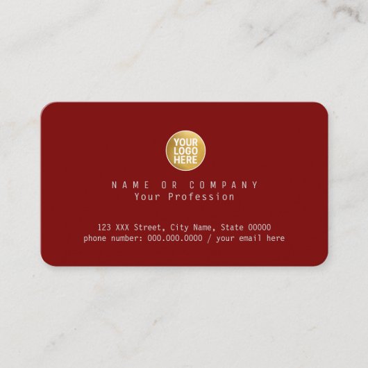 Company logo Business Name dark-red 名刺 (正面)