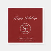 Company Logo Christmas Happy Holidays スタンダードカクテルナプキン (正面)