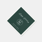 Company Logo Christmas Happy Holidays Napkins スタンダードカクテルナプキン (角)