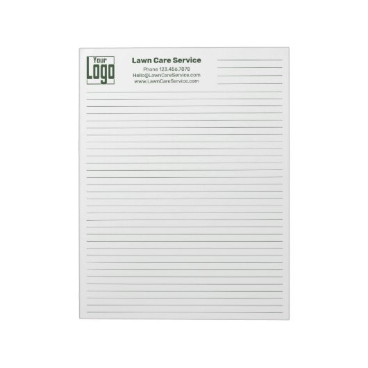 Company Logo Contact Green Line College Rule ノートパッド (回転)