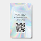 Company Logo Employee QR Code Holographic Photo ID バッジ (裏面)
