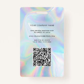 Company Logo Employee QR Code Holographic Photo ID バッジ (裏面)