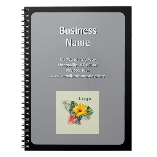 Company Logo Gray Spiral Photo Notebook ノートブック (正面)