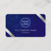 Company Logo Luxury Royal Blue Leather  名刺 (正面)