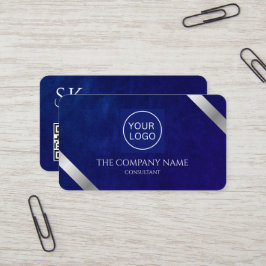 Company Logo Luxury Royal Blue Leather  名刺