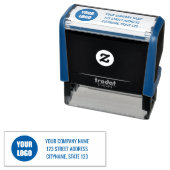 Company Logo Name Address Self-inking Stamp blue セルフインキングスタンプ (インサイチュ)