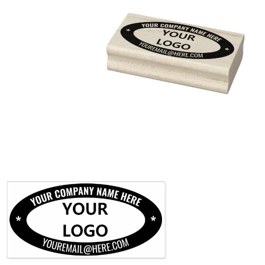 Company Logo Name Info Oval Rubber Stamp Example ラバースタンプ (押印)