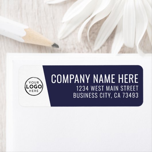 Company Logo Navy Blue Business ラベル (インサイチュ)