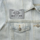 Company Logo Professional Employee Faux Silver 名札 (インサイチュ)