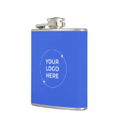 Company Logo Royal Blue Marketing Giveaway Flask フラスク (左)