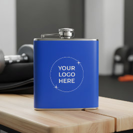 Company Logo Royal Blue Marketing Giveaway Flask フラスク