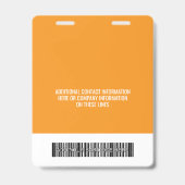 Company Logo with First and Last Names Bar Code バッジ (裏面)