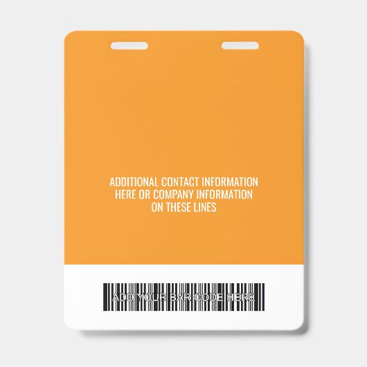 Company Logo with First and Last Names Bar Code バッジ (裏面)