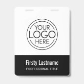 Company Logo with First and Last Names Bar Code バッジ (正面)