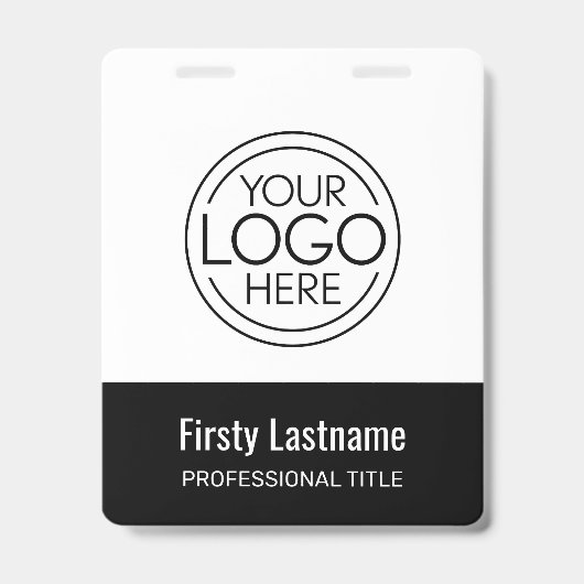 Company Logo with First and Last Names Bar Code バッジ (正面)