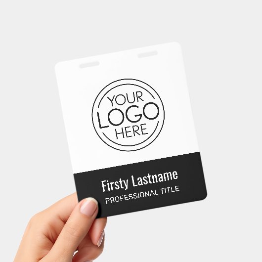 Company Logo with First and Last Names Bar Code バッジ (手持ち)