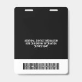 Company Logo with First and Last Names Bar Code バッジ (裏面)