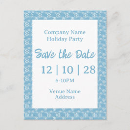 Company Name Holiday Party Save The Date Snowflake インビテーションポストカード