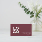 Company or Business Custom Logo Burgundy 名刺 (スタンド正面)