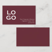 Company or Business Custom Logo Burgundy 名刺 (正面/裏面)