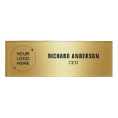 Company Owners Name Tag | Luxury Gold Texture 名札 (正面)