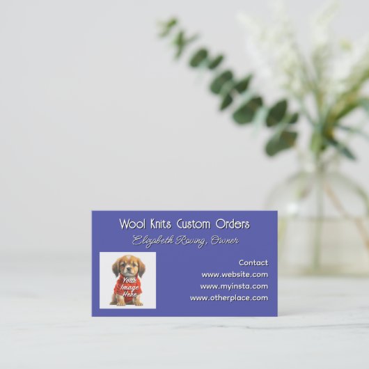 Company Photo Template Purple  名刺 (スタンド正面)