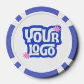 Company Poker Night Logo Custom Logo Blue ポーカーチップ (裏面)