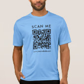 Company QR Code Scan Me Mens Front Side Print Tシャツ (正面)