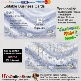 Company Silver Gold Elegant Sparkle Diamond   名刺