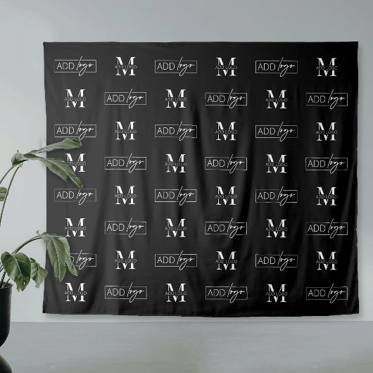 Company Step Repeat Two Logo Large Black Banner タペストリー