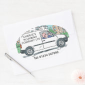 Company Vanに名前を付けたスモールビジネス 楕円形シール (封筒)