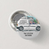 Company Vanに名前を付けたスモールビジネス 缶バッジ (正面&裏面)
