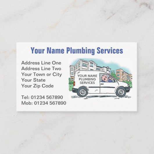 Company VanのPlumbingサービス 名刺 (正面)