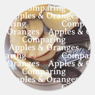 Comparing Apples and Oranges Stickers ラウンドシール