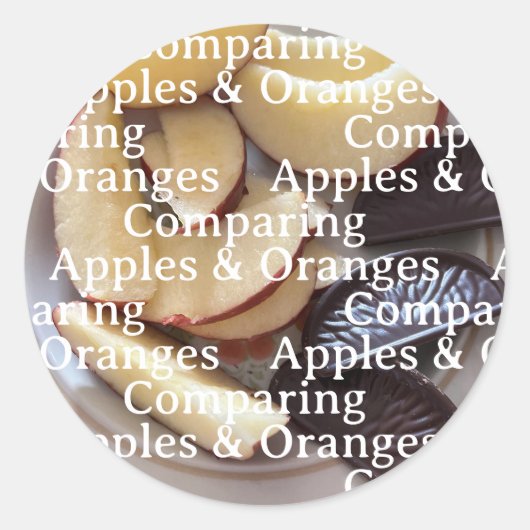 Comparing Apples and Oranges Stickers ラウンドシール (正面)