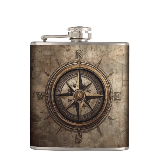 Compass designed flask フラスク (正面)