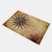 Compass Discovery Age Worldマップヴィンテージ ドアマット (アングル)