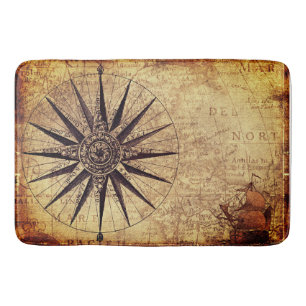 Compass Discovery Age Worldマップヴィンテージ バスマット