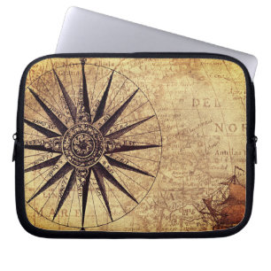 Compass Discovery Age Worldマップヴィンテージ ラップトップスリーブ