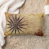 Compass Discovery Age Worldマップヴィンテージ ランバークッション (ブランケット)