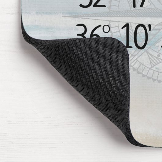 Compass GPS Home Coordinates On Ocean マウスパッド (コーナー)