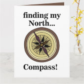 Compass Instrument Navigation Direction Funny カード (黄色い花)