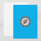 Compass Invitations | 冒険的な結婚式の旅 招待状 (正面/裏面)