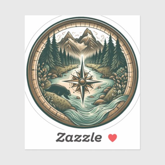 Compass Lake Vinyl Sticker | Die-Cut Sticker シール (シート)