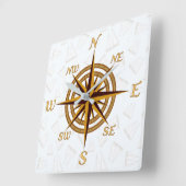 Compass Rose スクエア壁時計 (傾斜)