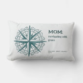 Compass Rose Mom Quote Nautical Heritage ランバークッション (正面)