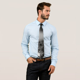 Compass star emblem monogram dramatic mountains ネクタイ